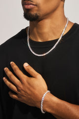 5mm Tennis Chain & Bracelet - White
