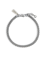 5mm Miami Cuban Bracelet & 3mm Rope Bracelet Set - White