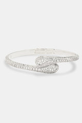 6mm Iced CZ Pave Paisley Bangle