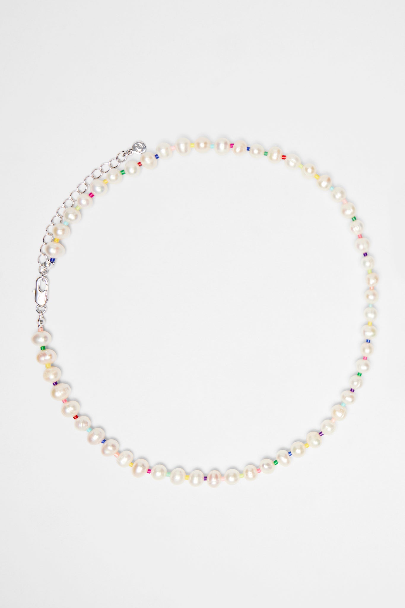 6mm Freshwater Pearl & Multi Colour Micro Bead Necklace