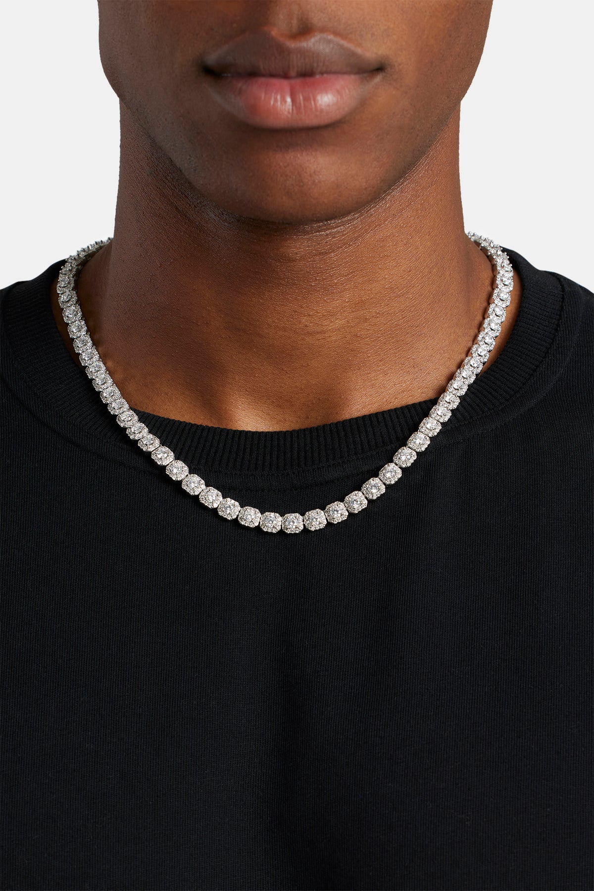Clustered Tennis Chain - 7mm - White – Cernucci US