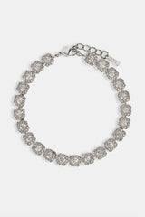 Clustered Tennis Bracelet - 7mm - White