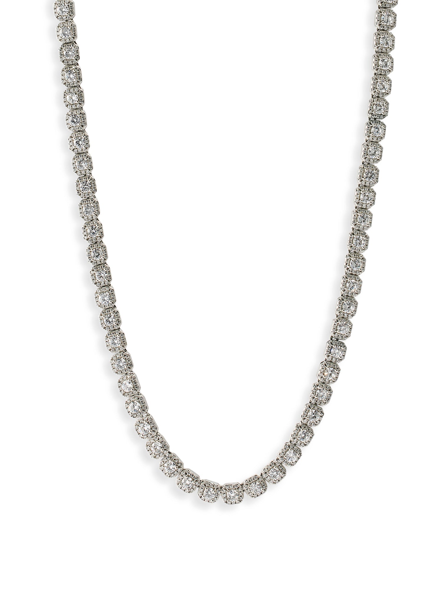 Clustered Tennis Chain, Bracelet & Iced Cluster Stud Earrings Set - 7mm - White
