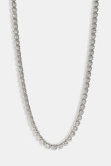 Clustered Tennis Chain - 7mm - White