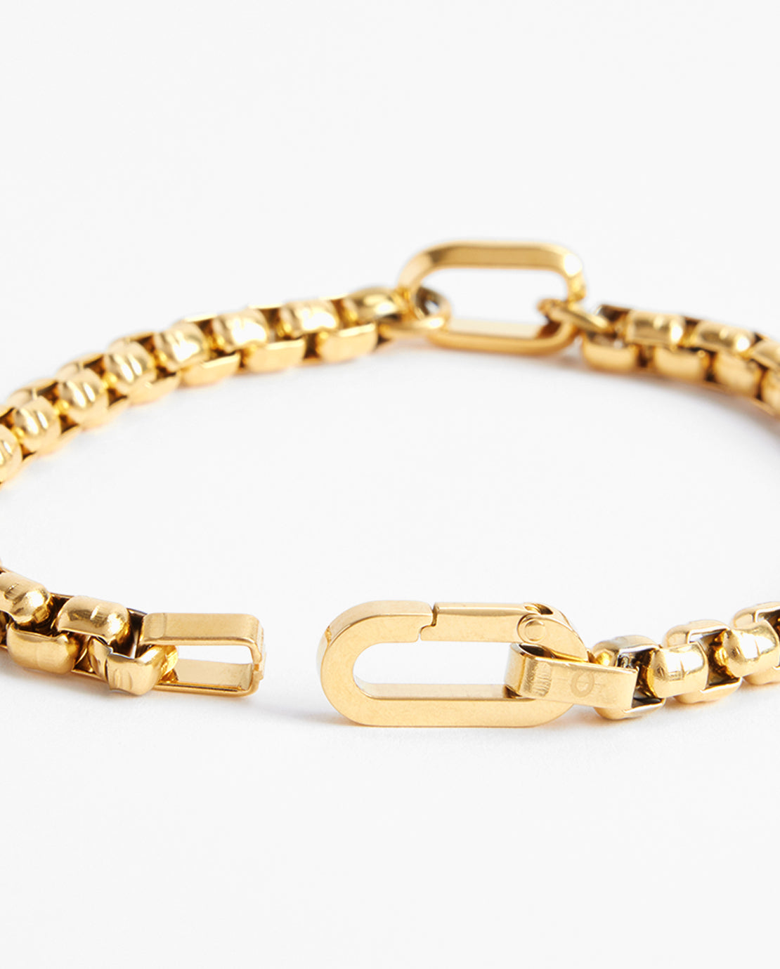 6mm Double Clasp Detail Bracelet - Gold