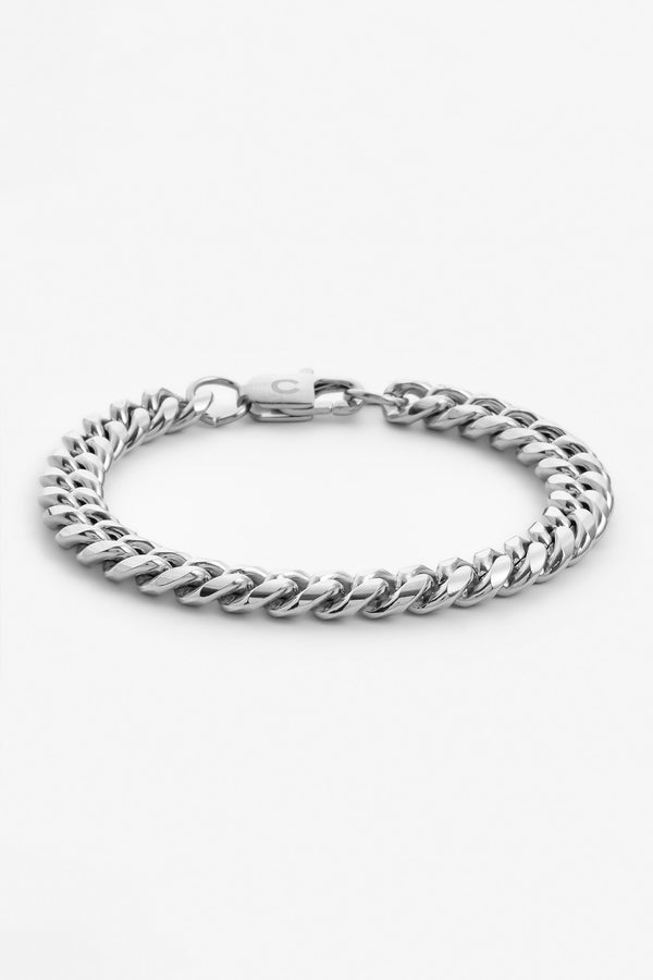 8mm miami cuban link bracelet on white background