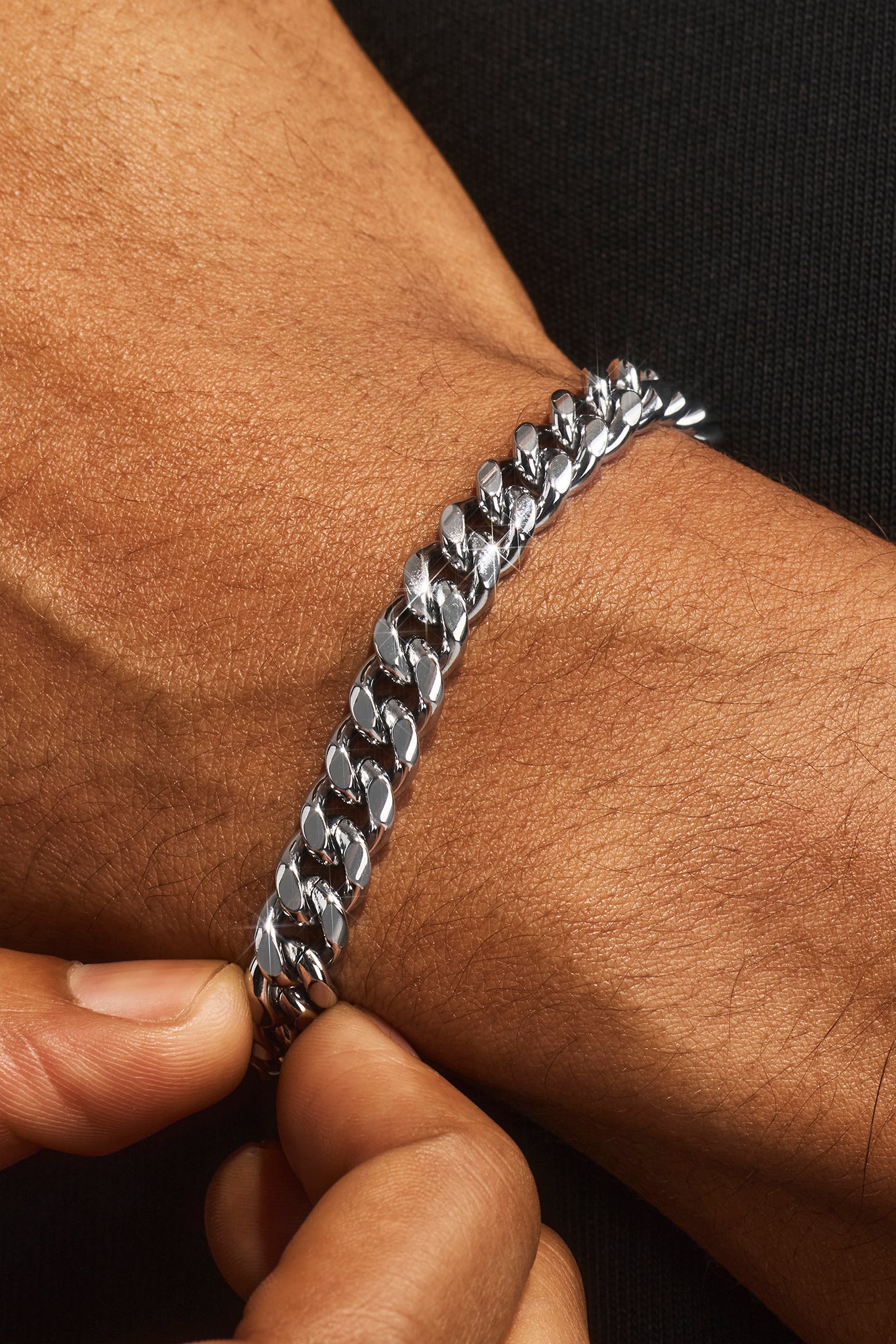 8mm Miami Cuban Chain & Bracelet - White