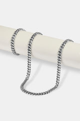8mm Miami Cuban Chain & Bracelet - White