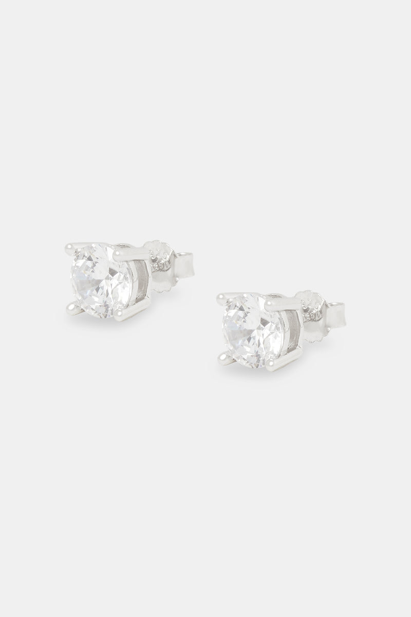 8mm Round Cut Stud Earrings