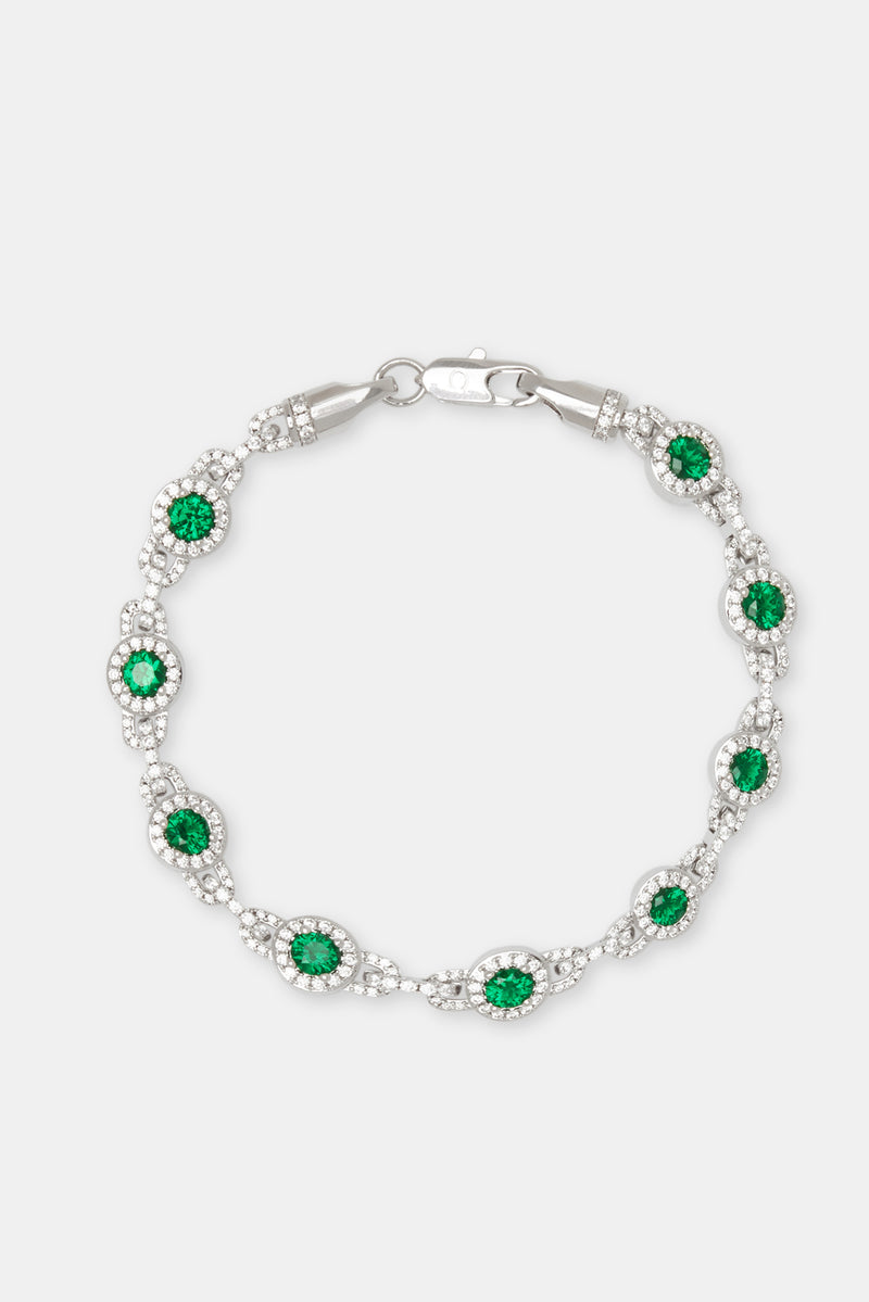 9mm Green Centre Stone Link Bracelet