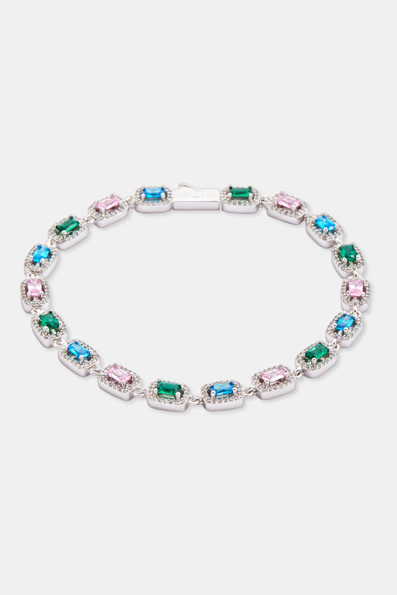 Allway Coloured Bezel Tennis Bracelet