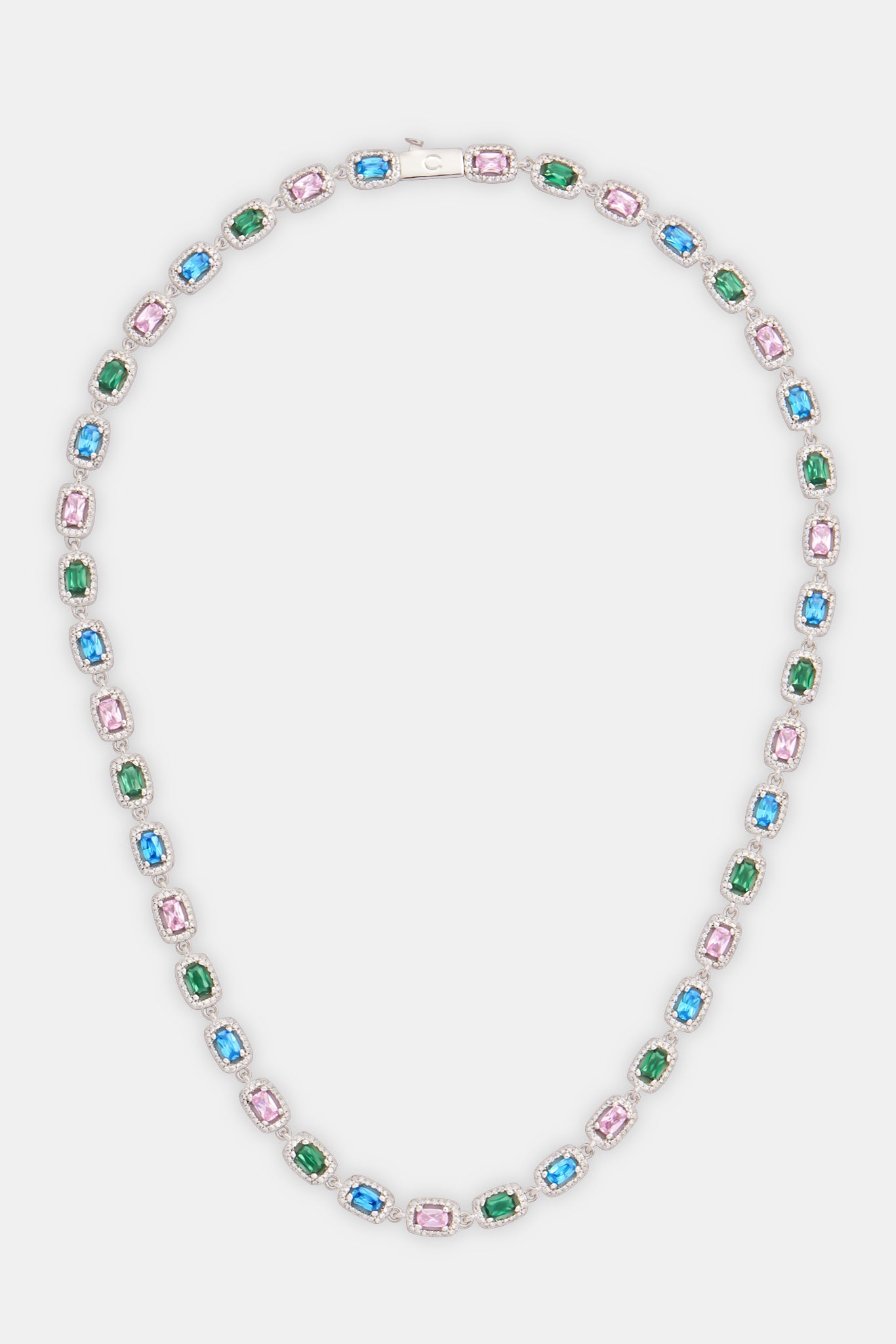 Allway Coloured Bezel Tennis Necklace