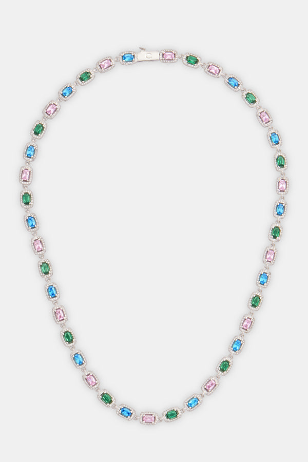 Allway Coloured Bezel Tennis Necklace