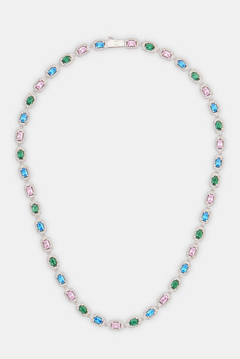 Allway Coloured Bezel Tennis Necklace