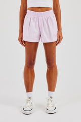 Stripe Button Detail Short - Pink
