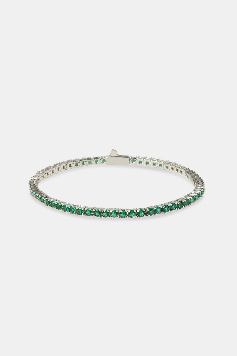 3mm CZ Tennis Bracelet - Green