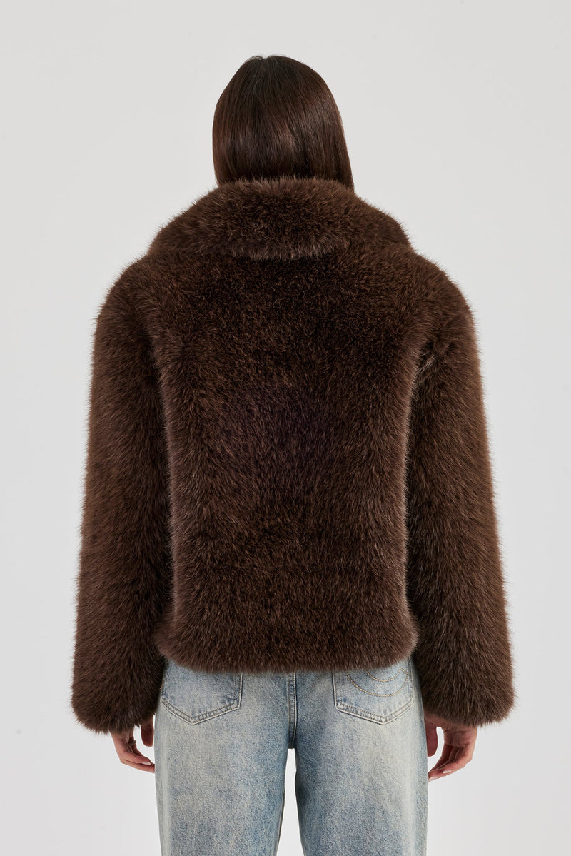 Ladies Fur Jacket - Brown