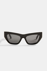 Angled Square Acetate Sunglasses - Black