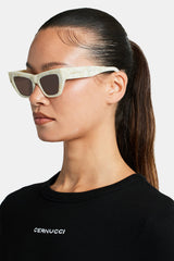 Angled Square Marble Acetate Sunglasses - Multi