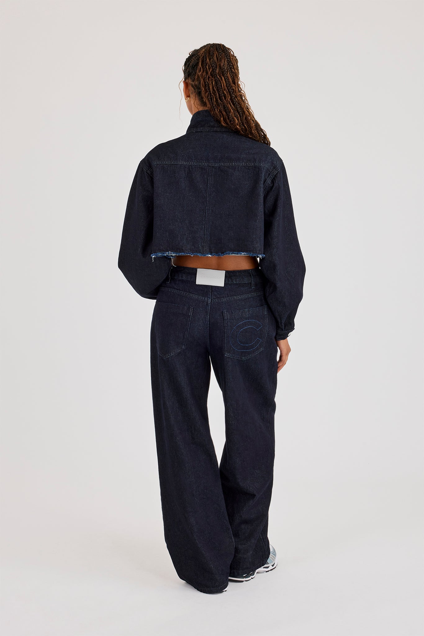 Super Crop Funnel Neck Denim Jacket & Jean - Indigo