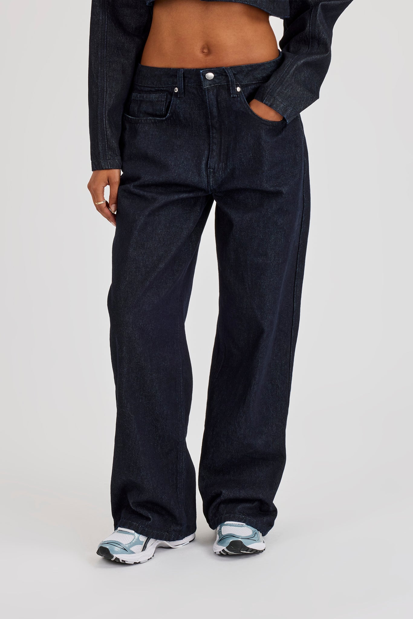 Womens Low Rise Baggy Jean - Indigo