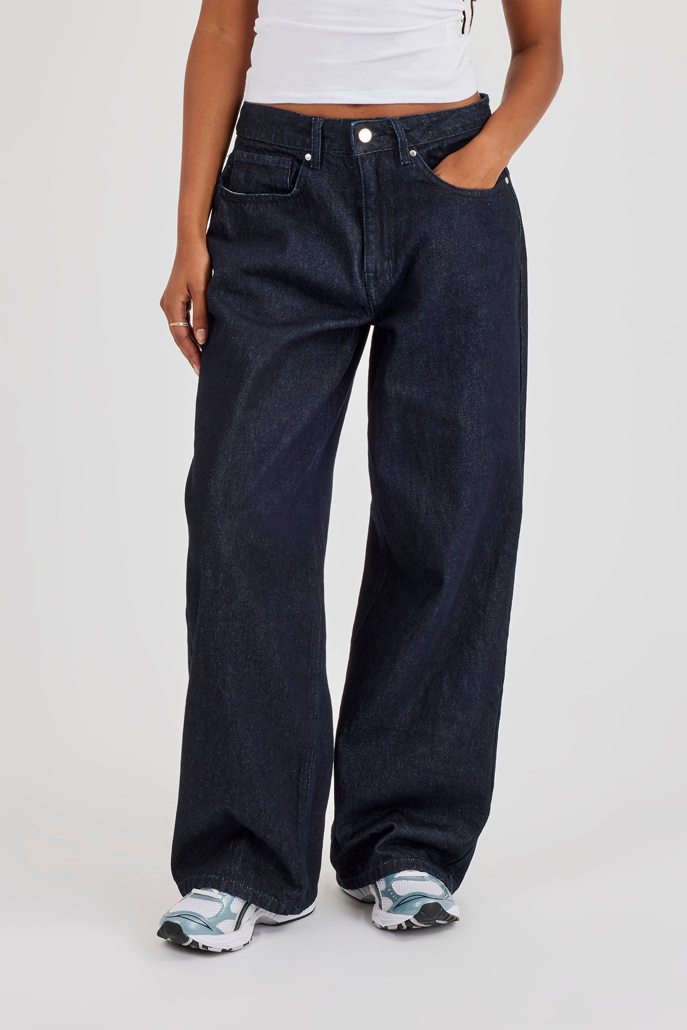 Womens Low Rise Baggy Jean - Indigo