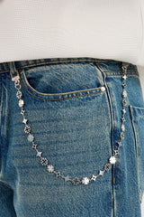 Mens Relaxed Jean & 10mm Cernucci Motif Jean Chain - Antique Wash