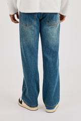 Mens Relaxed Jean & 10mm Cernucci Motif Jean Chain - Antique Wash
