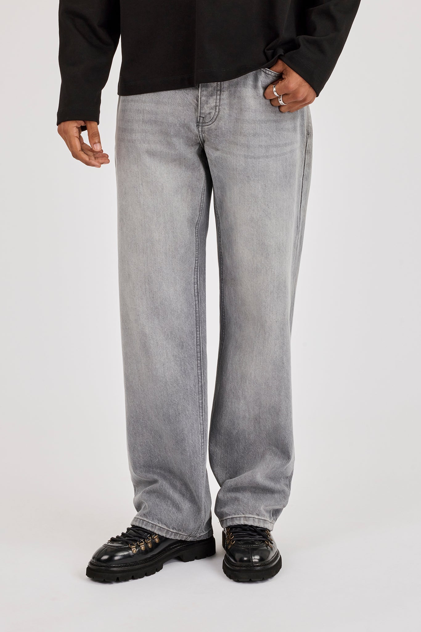 Mens Relaxed Jean - Washed Grey