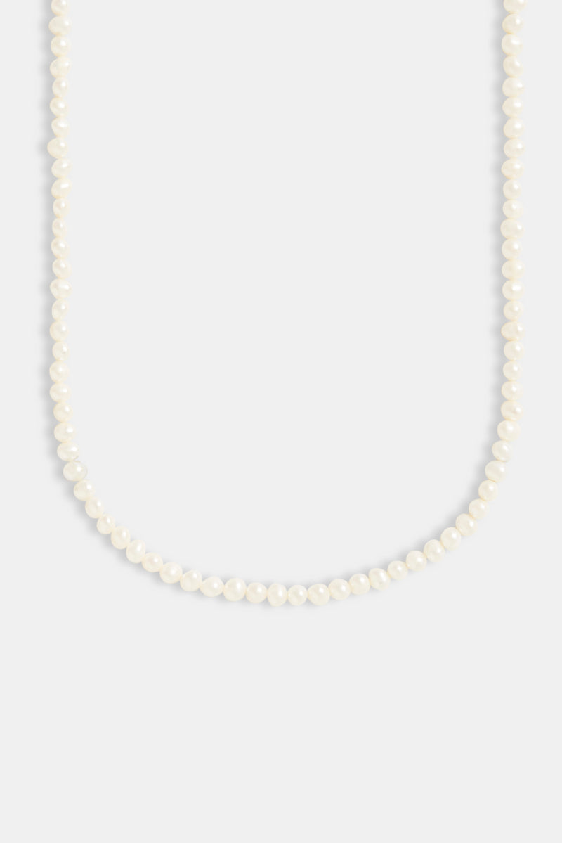 Womens 4mm Pearl Necklace