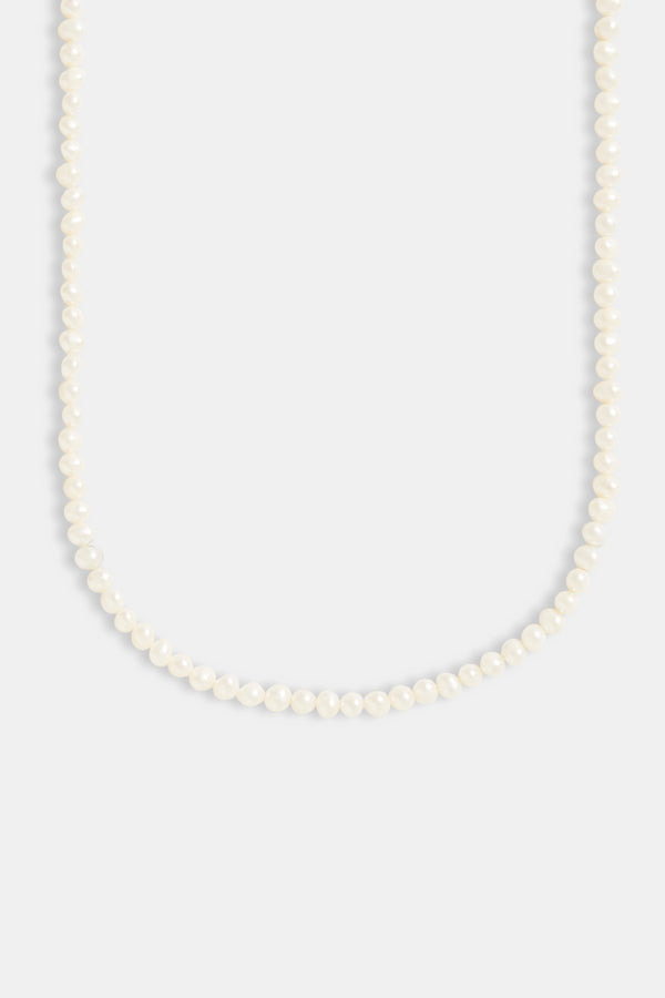 Womens 4mm Pearl Necklace