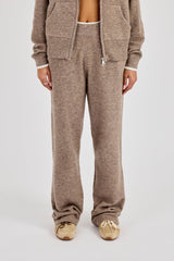 Knitted Jogger With Contrast Tipping - Taupe