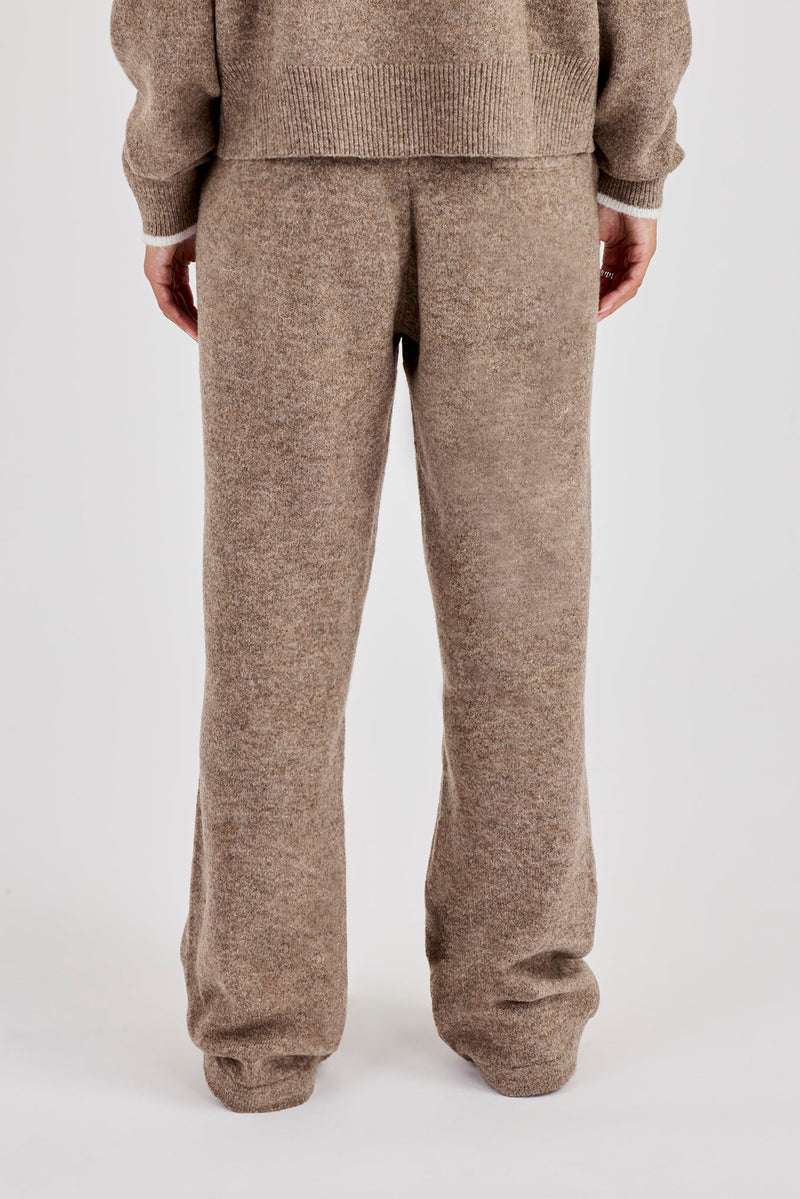 Knitted Jogger With Contrast Tipping - Taupe