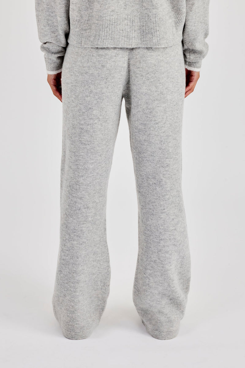 Knitted Jogger With Contrast Tipping - Grey