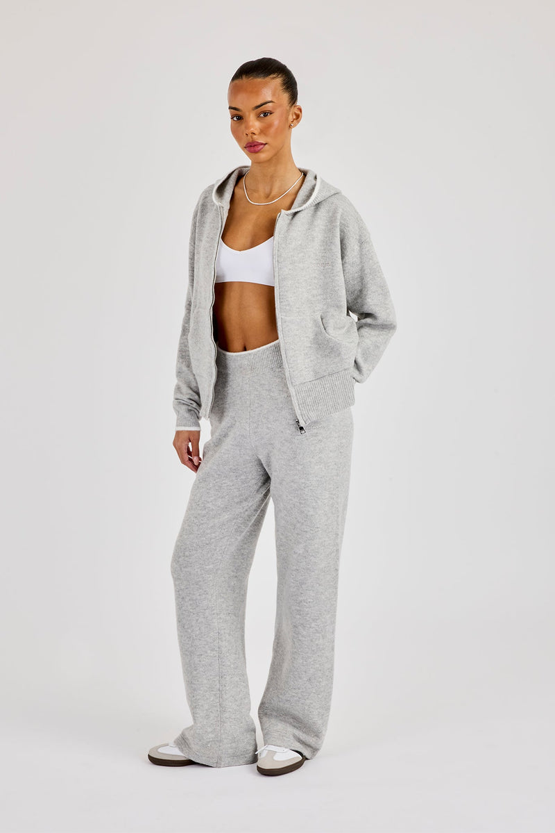 Knitted Jogger With Contrast Tipping - Grey