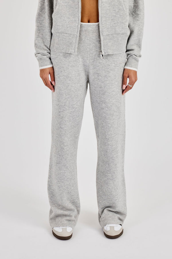 Knitted Jogger With Contrast Tipping - Grey