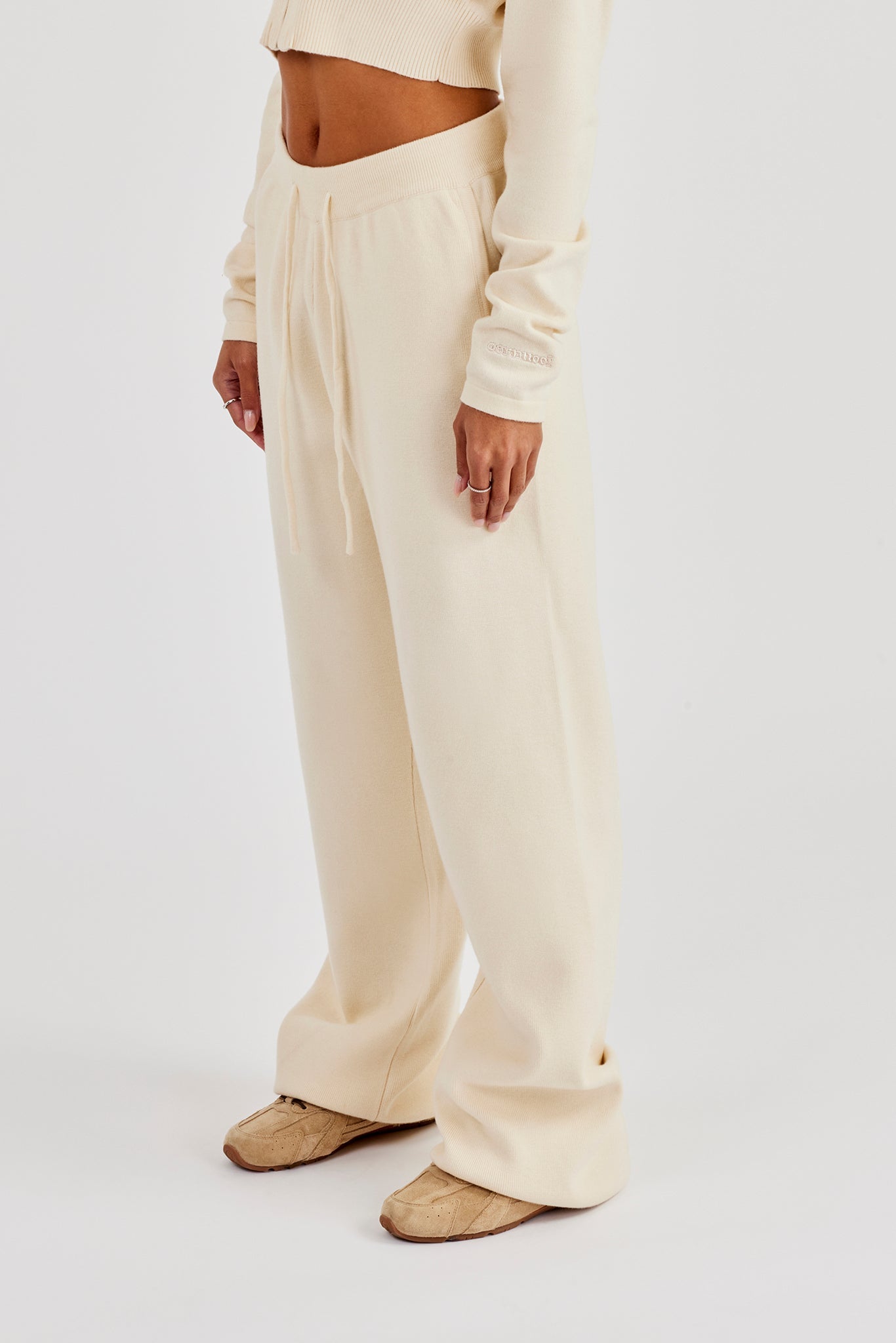 Structured Knit Jogger - Cream