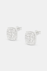 Baguette Centre Square Stud Earrings - 10mm