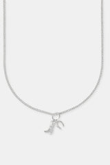 15mm Cowboy Boot and Horseshoe Charm Necklace - White