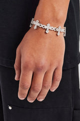 Iced Cross Baguette Bracelet - 20mm