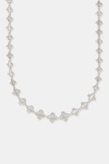 10mm Iced Gradient Motif Baguette Chain - White