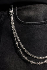 Polished Double Layer Cross Motif Jean Chain - 10mm - White