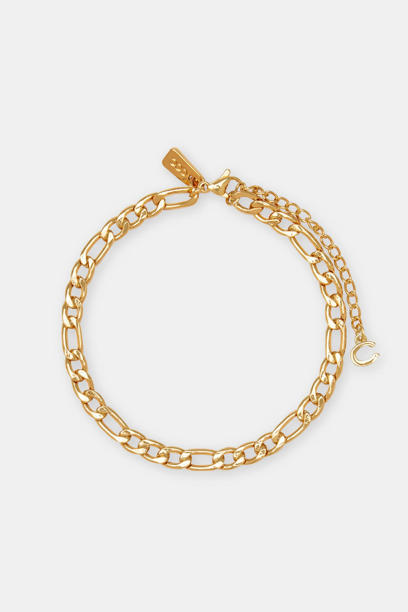 Figaro Chain Anklet - 5mm - Gold