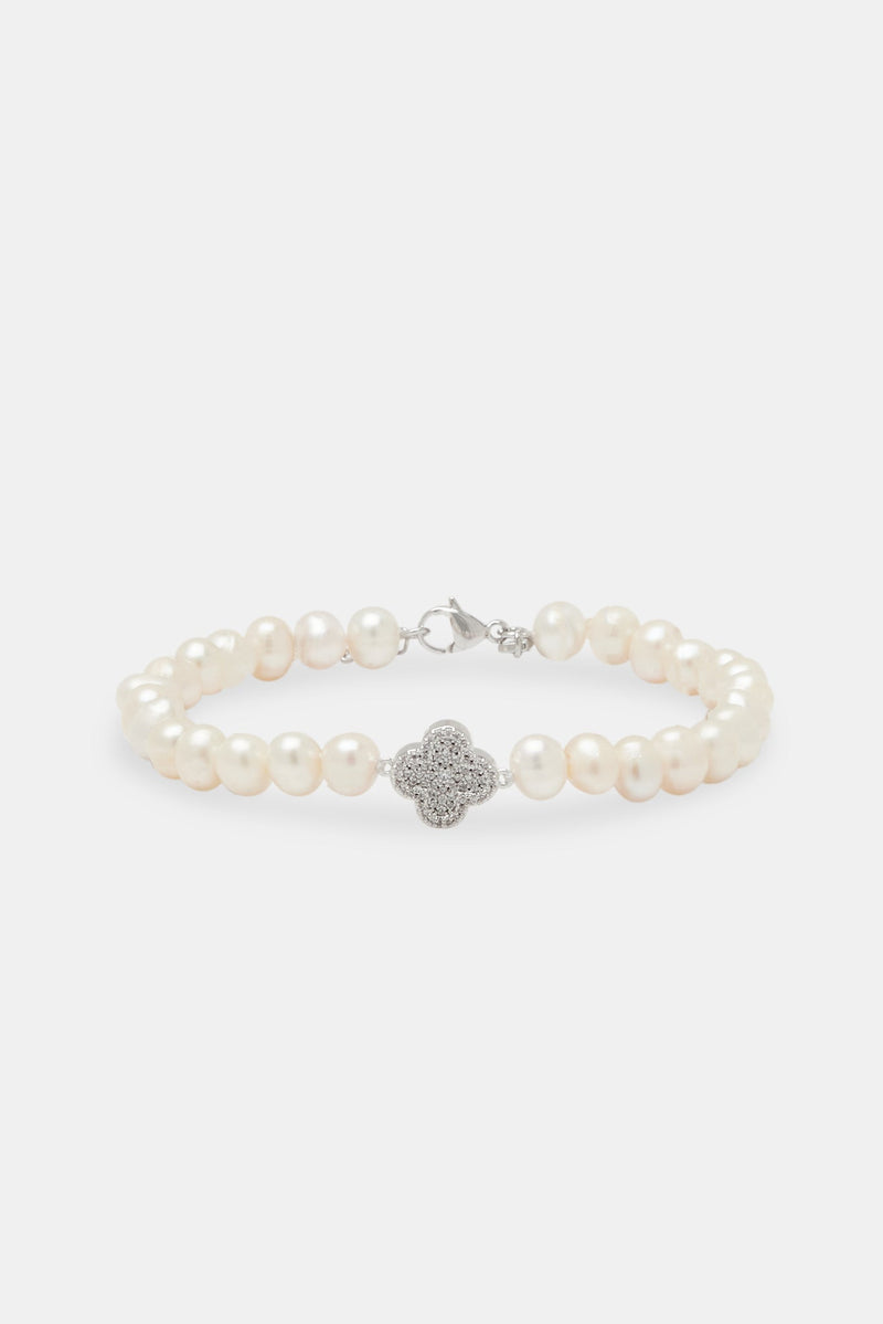 Freshwater Pearl Iced Motif Bracelet - 6mm