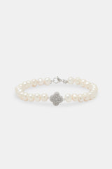 Freshwater Pearl Iced Motif Bracelet - 6mm