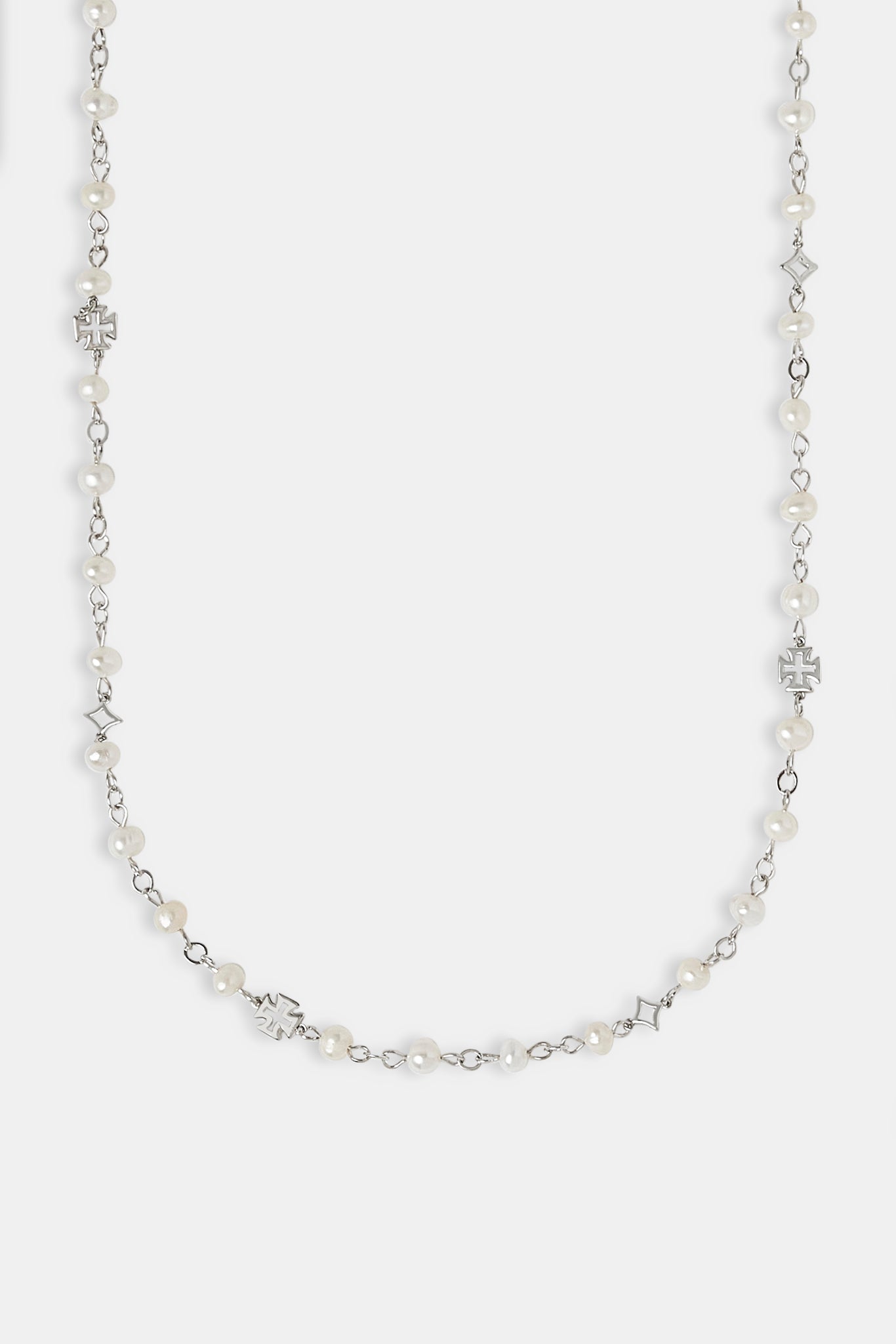Freshwater Pearl Motif Outline Necklace - 4mm