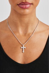 Iced Pave Cross Necklace - 30mm