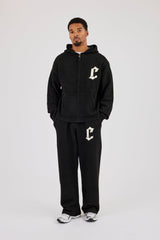 Mens C Knitted Jogger - Black