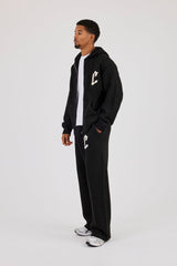 Mens C Knitted Zip Through Hoodie & Jogger - Black