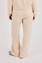 Knitted Wide Leg Jogger - Oatmeal